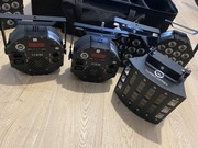 oświetlenie sceniczne LIGHT4ME LED PAR, Derby + kwmatik promyk + torba