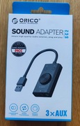 ORICO ZEWNĘTRZNA KARTA DŹWIĘKOWA ADAPTER USB-A MIKROFON SŁUCHAWKI