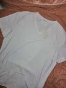 RESERVED biała bawełniana Koszulka Bluzka T-shirt Slim fit NOWY zMetką
