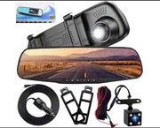 Wideorejestrator lusterko z kamerka cofania full hd