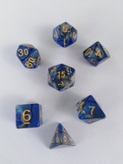 Zestaw 7 kości RPG Niebiesko Szare