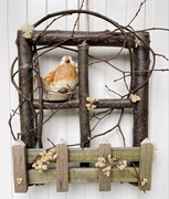 Dekoracja drewno zawieszka wiosenny stroik wianek ozdoba rustykalny diy