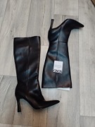 (40) ASOS Design/ Czarne Kozaki Szpilki wieczorowe z Londynu, NOWE 