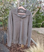 Zara wełniana bluza polo sweter szara premium M basic