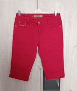 Dżinsowe krótkie spodnie damskie kolor czerwony rozmiar jeans 30