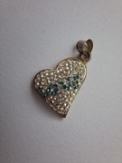 Zawieszka serduszko LOVE cyrkonie