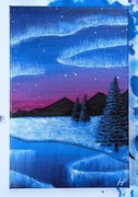 obraz "Zorza Polarna"  20x30 cm  akryl