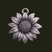 Brelok do Kluczy Srebrny Słonecznik 