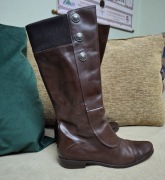 Skórzane oficerki włoskie 37 srebrne guziki skóra naturalna kozaki