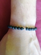 Bransoletka męska lawa wulkaniczna srebro