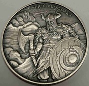 Srebrna moneta Eric Bloodaxe Legendary Warriors 1 uncja srebra Antique
