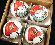 Bombki choinkowe okragłe  malowane bańki ozdoby na choinkę grzyby skrzaty