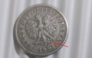 Moneta 20gr. groszy z 1991 roku. Słaby znak menniczy.