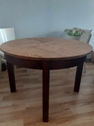 Okrągły rozkładany stół vintage PRL 