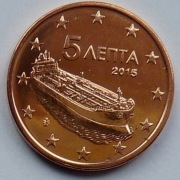 GRECJA  2015 5 CENTÓW UNC !!!!!!!!!!