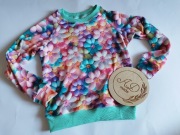 Śliczna bluza welurowa Pastelowe kwiaty 128