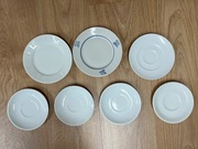 Zestaw białe talerzyki 7 szt z różnych kompletów