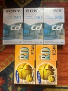 ZESTAW 5 NOWYCH KASET VHS SONY i SAMSUNG