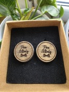 Spinki do mankietów drewniane - Pan Młody