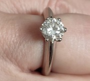 Pierścionek/Solitaire b.złoto 750, brylant 1.25ct, GIA certyfikat 