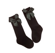 Skarpetki czarne z kokardą 6-12 m-cy,12-18 m-cy