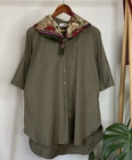 Koszula khaki plus size Basic minimal na codzień na okazje 42/XL