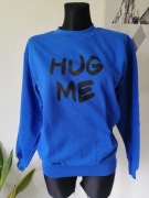 Niebieska bluza z nadrukiem Hug me. Prezent, urodziny. Nowa.
