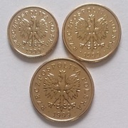 1, 2, 5 groszy 1999 r. - st. 1/-1