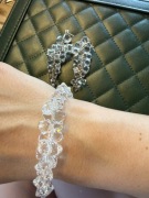 Komplet biżuterii wieczorowej ślubnej SREBRO 925 kryształki Swarovski