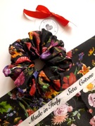 Jedwab bawełna wiosenna kwiatowa gumka scrunchies do włosów 