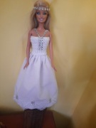 Suknia ślubna + welon dla lalki Barbie