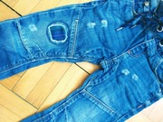 Next 92 cm spodnie jeansowe na gumie w pasie 