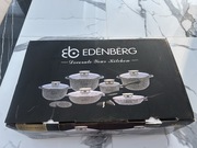 Zestaw 3 garnków, 2 patelnię i 1 rondelek wraz z pokrywami z firmy Edenberg