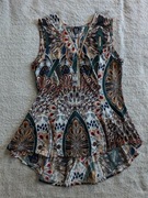 Elegancka wzorzysta orientalna bluzka tunika Izabel London 42 jak nowa