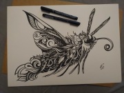 Rysunek, ćma, cienkopis - blok tech. A3, 250 g/m2