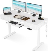 Biurko elektryczne z regulacją wysokości 120 cm z szufladami i z półką