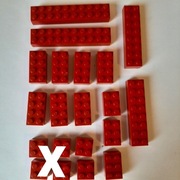 Lego Klocki czerwone bricks 2 x (16 sztuk)