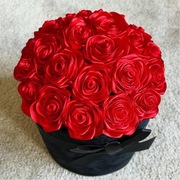 Wieczny bukiet flowerbox kwiaty ze wstążek