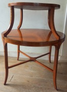 Stolik barek eklektyczny czereśniowy intarsjowany po renowacji politurowany