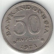 Indonezja 50 rupii 1971 - 24 mm - nr 2