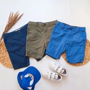 Szorty spodenki krótkie materiałowe H&M 116 zielone niebieskie granatowe 