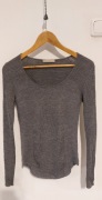 Sweter damski, Stefanel, cienki, szary, oryginalny krój, zgrabny, rozmiar M