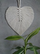 MAKRAMA LIŚĆ ze sznurka dekoracja na ścianę listek do zawieszenia