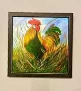 Kogut kolorowy – obraz akrylowy 25 na 25 cm