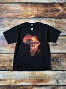 Port & Company czarna koszulka męska z nadrukiem T shirt rozmiar XL bawełna