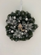 Bożonarodzeniowy wianek na drzwi średnica 30 cm handmade