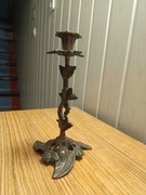 Stary świecznik mosiężny 21 cm