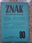 Znak miesięcznik nr 80 (2/1961) C.S. Lewis o cierpieniu; A. Camus