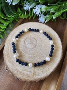 Bransoletka  Szafir i perła słodkowodna 