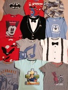 Bluzki chłopięce długi i krótki rękaw 98/104 do przedszkola 12 szt FIRMOWE